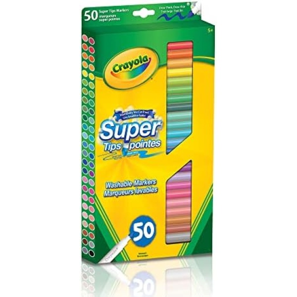 Crayola 50 Super Tips Washable Markers Arts & Crafts, 51 Count (Pack of 1) - Image 2