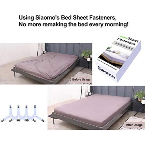 Bed Sheet Holders Straps Fasteners - 4 Pcs Triangle Sheet Fasteners Fitted Flat - Image 3