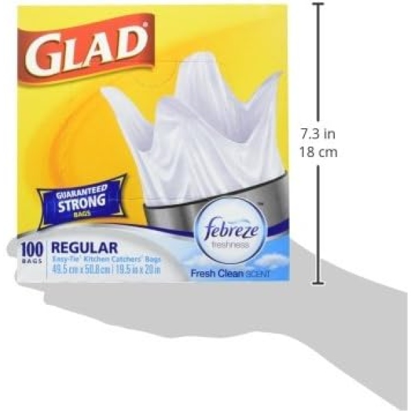 Glad White Garbage Bags - Small 25 Litres - Febreze Fresh Clean Scent, 100 Trash - Image 7