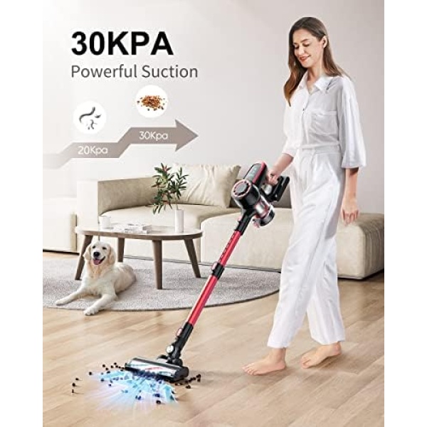 Cordless Vacuum Cleaner, 350W Stick Vacuum Cleaner with 30KPA Powerful Suction - Image 2