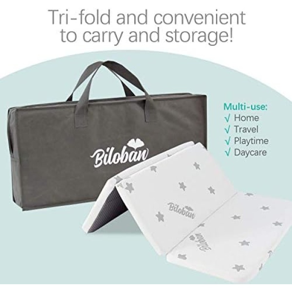 Biloban Trifold Pack N Play Mattress Topper 38" x 26", Playpen Mattress - Image 7
