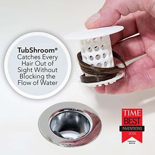 TubShroom TSWHT454 The Revolutionary Tub Drain Protector Hair - Image 3