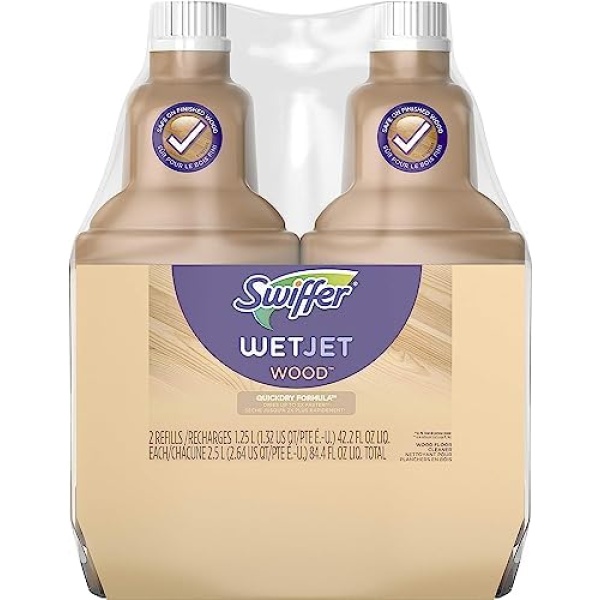 Swiffer WetJet Wood Floor Cleaner Solution Refill for Floor Mop 1.25 L each