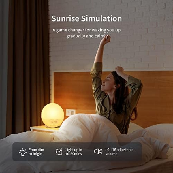 ecozy Sunrise Alarm Clock for Heavy Sleepers, Smart Wake Up Light with - Image 2