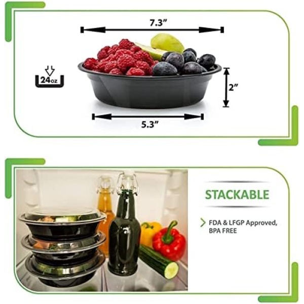 [30 Pack] Meal Prep Containers with Lids | Microwavable Dishwasher & Freezer - Image 3
