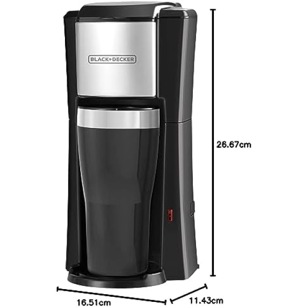 BLACK+DECKER Single Serve Coffee Maker, Includes One Dishwasher Safe Travel Mug - Image 9