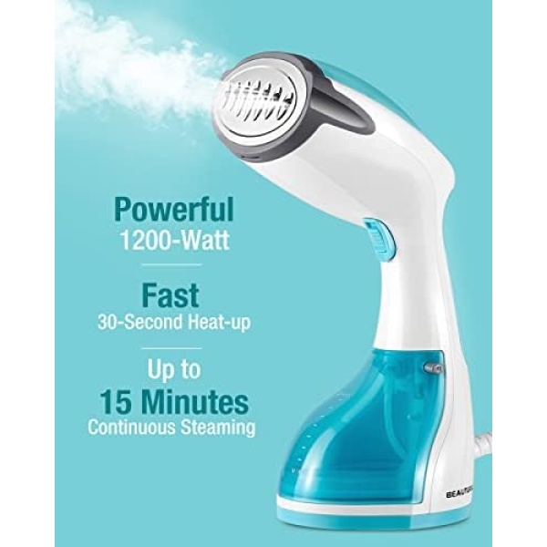 BEAUTURAL 1200-Watt Handheld Steamer for Clothes, 30-Second Heat-up, 8.79-Ounce - Image 2