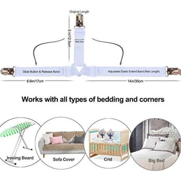 Bed Sheet Holders Straps Fasteners - 4 Pcs Triangle Sheet Fasteners Fitted Flat - Image 6
