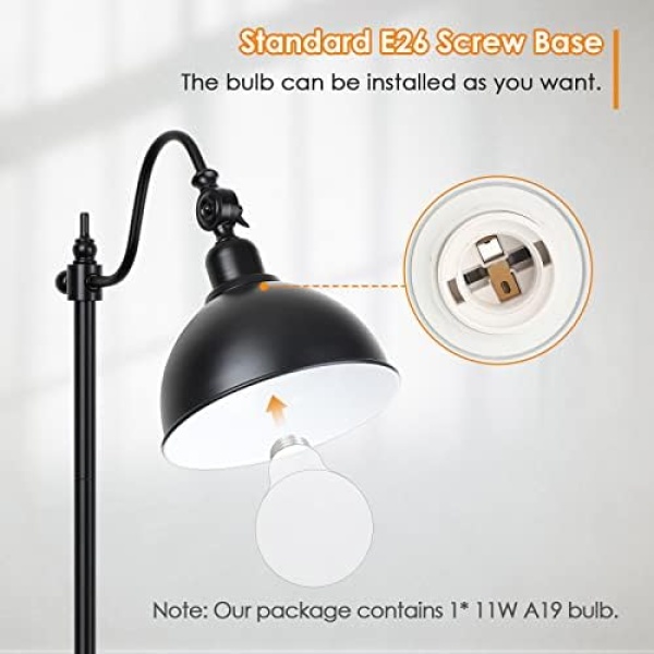 Mlambert Industrial LED Standing Floor Lamp Modern with 11W LED Bulb - Image 8