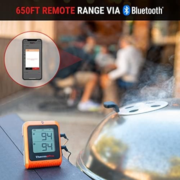 ThermoPro Wireless Meat Thermometer of 650FT, Bluetooth Meat Thermometer - Image 2