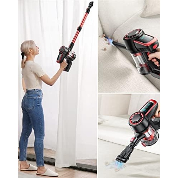 Cordless Vacuum Cleaner, 350W Stick Vacuum Cleaner with 30KPA Powerful Suction - Image 6