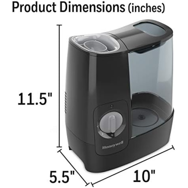 Honeywell HWM845BC Soothing Comfort Warm Mist Humidifier, Black - Image 2