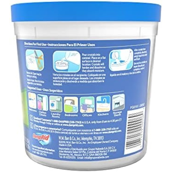 DampRid Fragrance Free Refillable Moisture Absorber - 10.5oz Cup Traps Moisture - Image 3