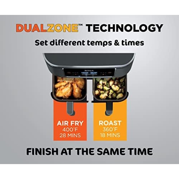 Ninja Foodi 6-in-1 8-qt. (7.6L) 2-Basket Air Fryer DualZone Technology, Match - Image 9