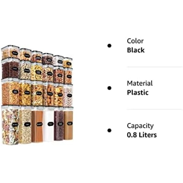 Airtight Food Storage Containers Set with Lids, 24 PCS Clear Kitchen Pantry - Image 8
