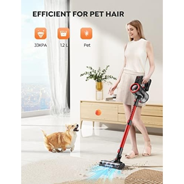 BuTure Cordless Vacuum Cleaner, 450W Stick Vacuum, Vacuum Cleaners with Max - Image 2