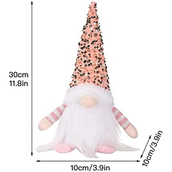 WDDH 3Pcs Sequin Christmas Gnomes Plush with Light, 11.8inch Handmade Swedish - Image 7
