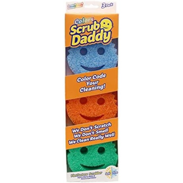 Scrub Daddy Sponge Set - Colors - Scratch-Free Sponges for Dishes and Home