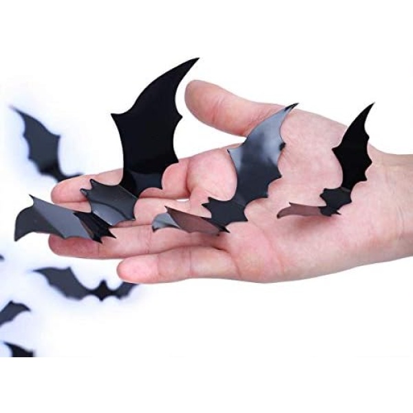 DIYASY Bats Wall Decor,120 Pcs 3D Bat Halloween Decoration Stickers for Home - Image 3