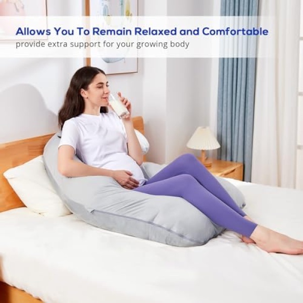 SASTTIE Pregnancy Pillow for Sleeping, Maternity Pillow for Pregnant Women, 60'' - Image 6
