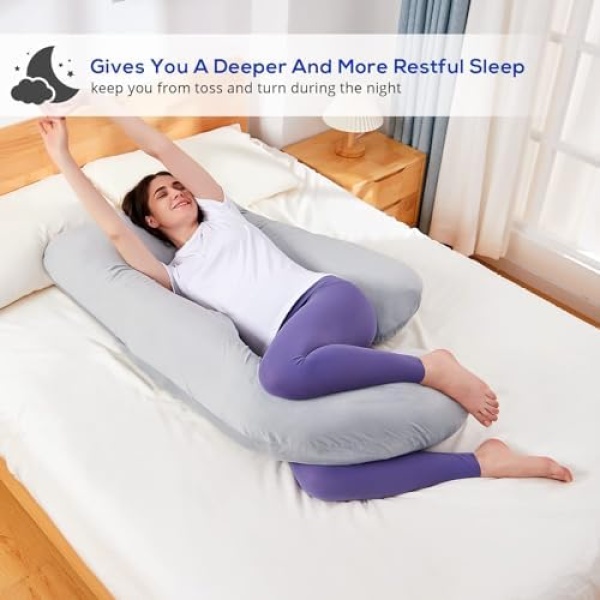 SASTTIE Pregnancy Pillow for Sleeping, Maternity Pillow for Pregnant Women, 60'' - Image 5