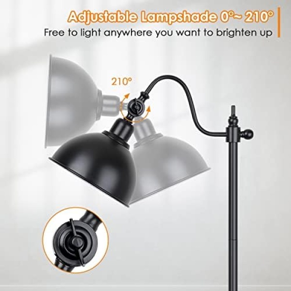 Mlambert Industrial LED Standing Floor Lamp Modern with 11W LED Bulb - Image 3