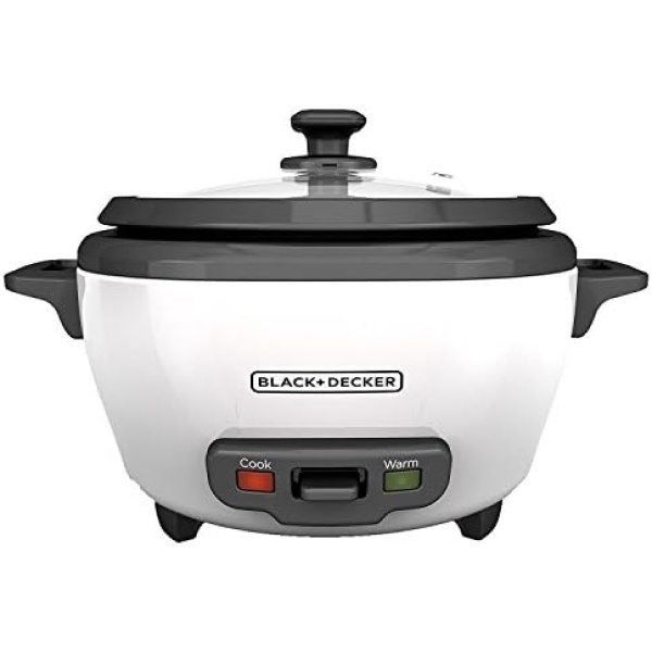 BLACK+DECKER 2-in-1 Rice Cooker & Food Steamer - 6-Cup Capacity, Automatic Keep