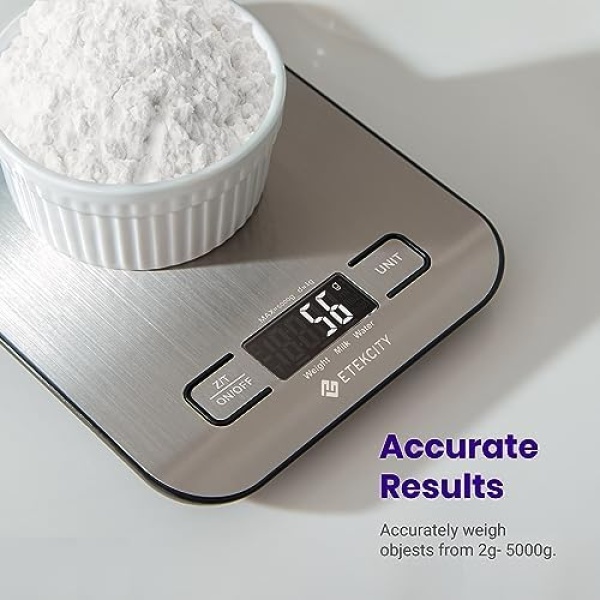 Etekcity Food Kitchen Scale, Digital Grams and Ounces for Weight Loss, Baking - Image 2