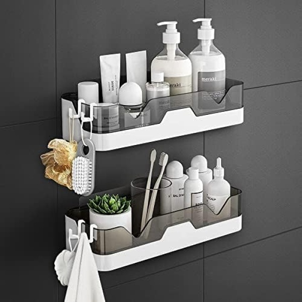 WeshyiGo 2-Pack Shower Caddy, Separable Shower Organizer with 4 Hooks
