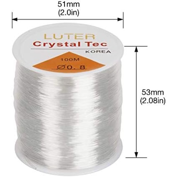 LUTER 328ft 0.8 mm Clear Bead Cord Crystal Elastic Stretchy Bracelet String - Image 2