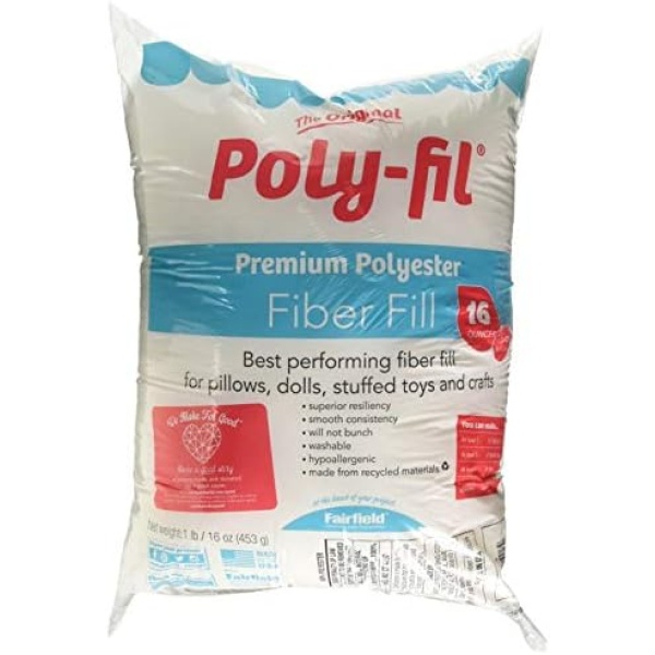 Poly-Fil PF16B Premium Fiber Fill 16 Ounce Bag, White