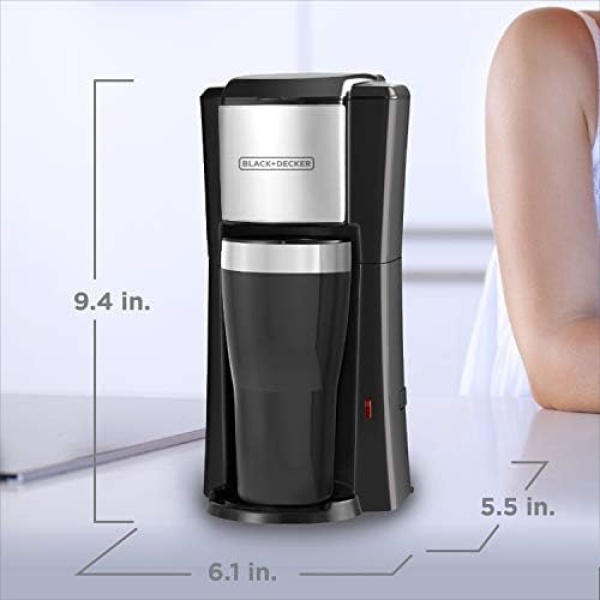 BLACK+DECKER Single Serve Coffee Maker, Includes One Dishwasher Safe Travel Mug - Image 7