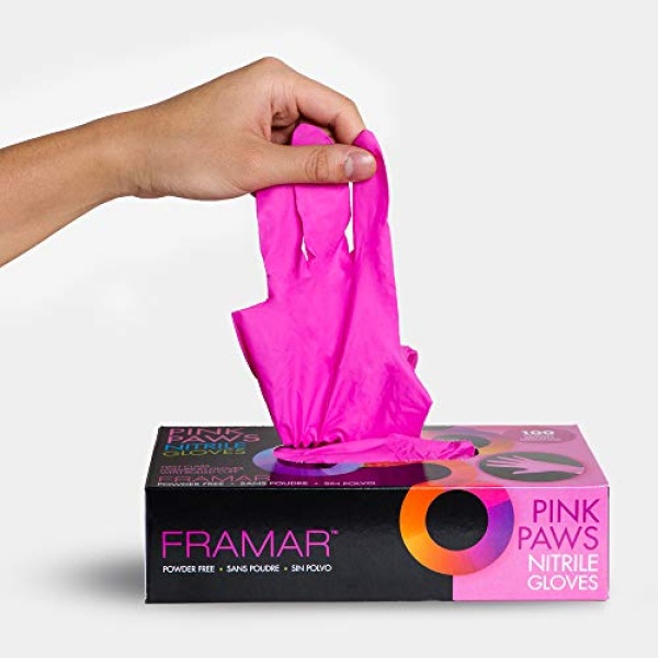 FRAMAR Pink Nitrile Gloves Medium - Disposable Gloves Medium, Cleaning Gloves - Image 7