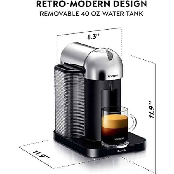 Nespresso Vertuo Coffee and Espresso Machine by Breville - Chrome - Image 4