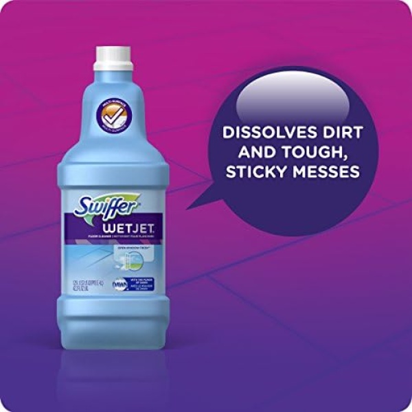Swiffer WetJet All Purpose Floor Cleaner Solution, Liquid Refill Bottle, Open - Image 9