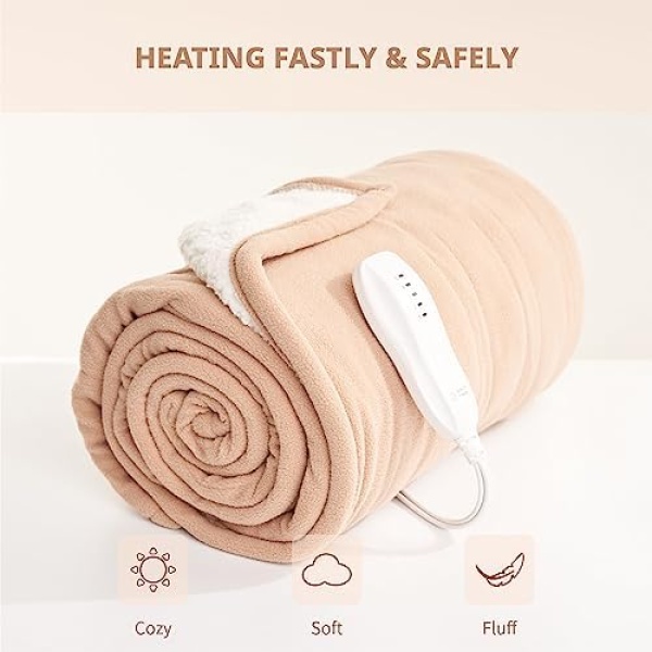 Heated Blanket-Electric Blanket,50"x60" Soft Heated Throw Blanket with 5 Heating - Image 2