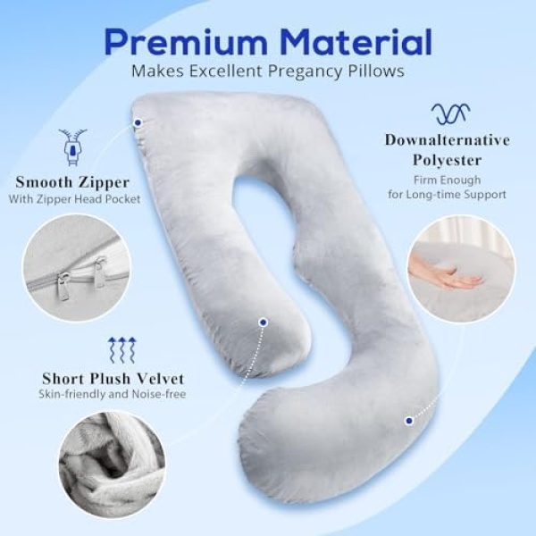 SASTTIE Pregnancy Pillow for Sleeping, Maternity Pillow for Pregnant Women, 60'' - Image 2