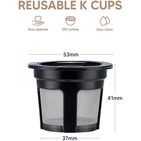 Reusable K Cups, 6 Pack Universal Fit Reusable Coffee Filters with Food Grade - Image 3