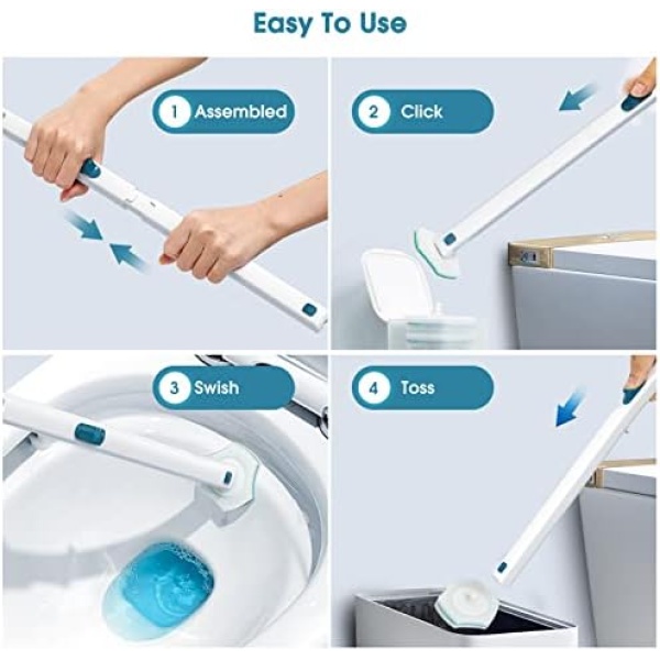 BALORIZ Disposable Toilet Brush with 48 Refills, Toilet Bowl Brush Disposable - Image 9