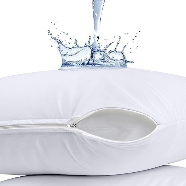 Utopia Bedding Waterproof Pillow Protector Zippered (2 Pack) Queen - Image 2
