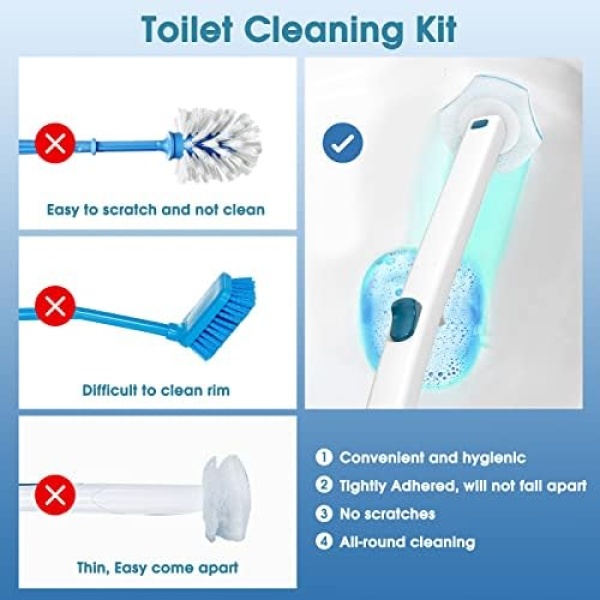 BALORIZ Disposable Toilet Brush with 48 Refills, Toilet Bowl Brush Disposable - Image 8