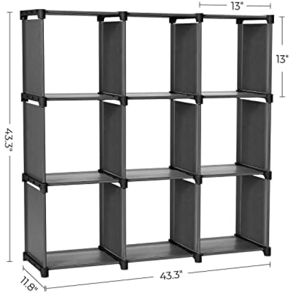 SONGMICS 9-Cube DIY Storage Shelves, Open Bookshelf Closet Organizer Rack - Image 3