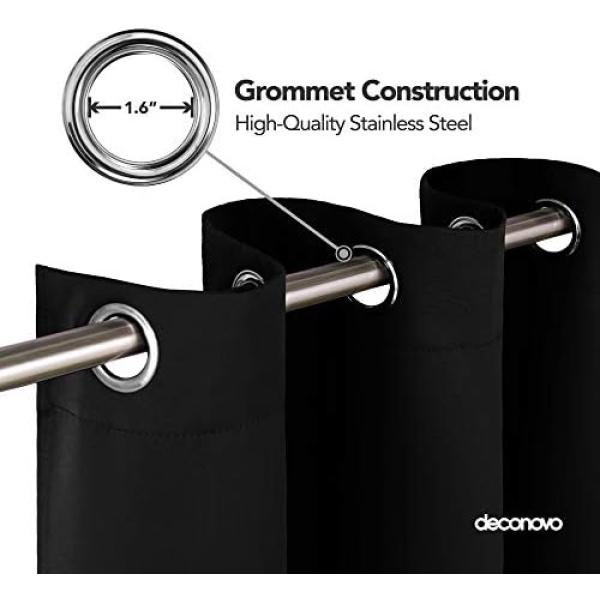 Deconovo Decorative Blackout Curtain Window Treatment Drapery Grommet Thermal - Image 3