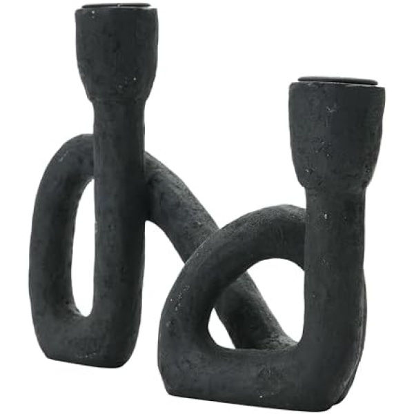 Bloomingville Resin Taper, Black Candle Holder - Image 6