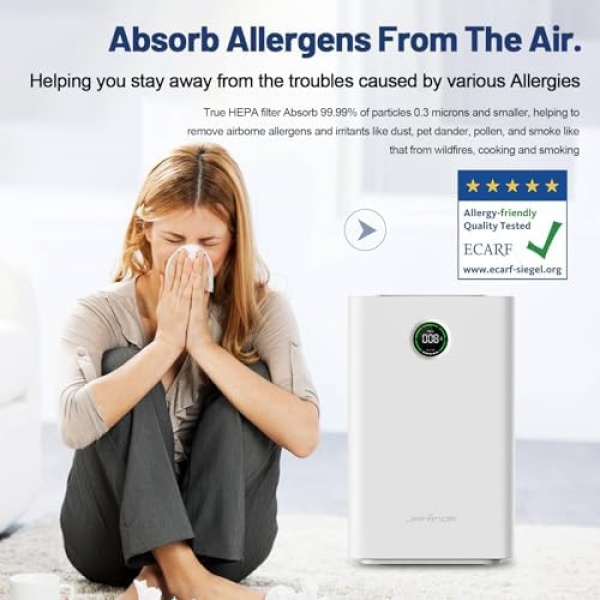 Jafanda Air Purifiers for Home Large Room,1190 sqft Coverage,3-Stage Filtration - Image 2