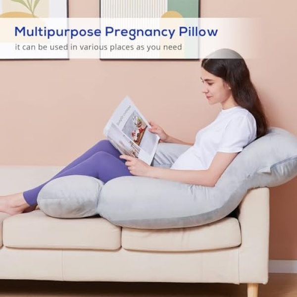 SASTTIE Pregnancy Pillow for Sleeping, Maternity Pillow for Pregnant Women, 60'' - Image 7