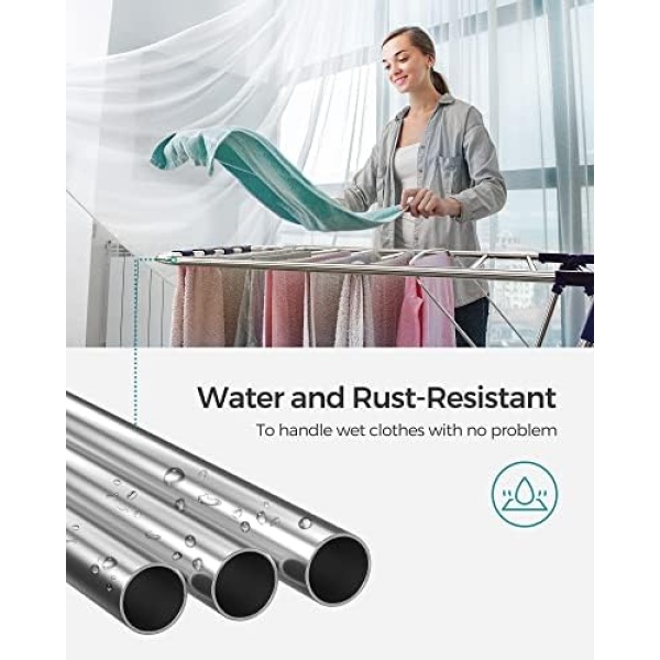 SONGMICS Clothes Drying Rack, Laundry Drying Rack, Free-Standing Drying Rack - Image 8