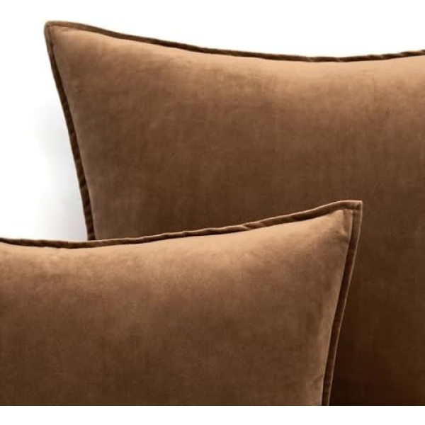 MIULEE Pack of 2 Decorative Velvet Throw Pillow Cover Soft Chocolate Pillow - Image 3
