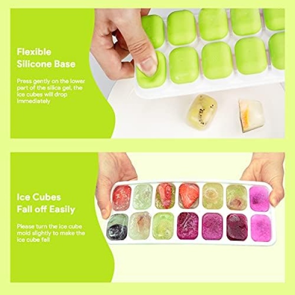 Ice Cube Trays 4 Pack, Airabc Silicone Ice Cube Trays with Removable Lid - Image 6