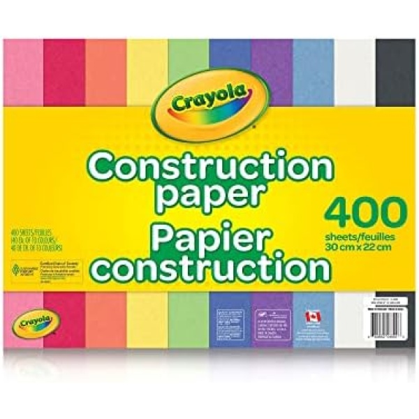 Crayola 400 Pages Construction Paper Pad, School and Craft Supplies, Teacher